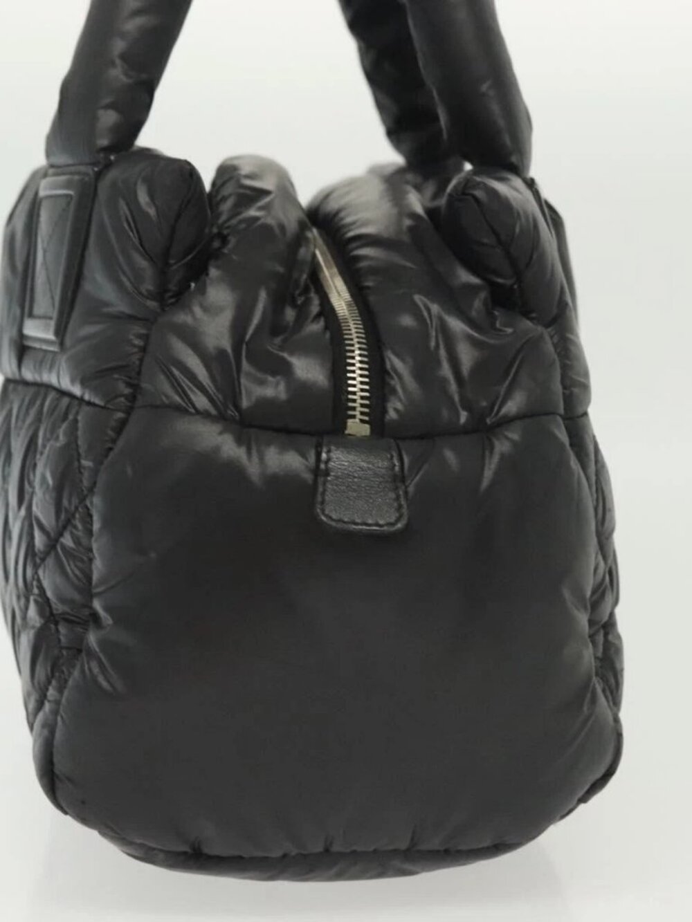 CHANEL Cococoon Hand Bag Nylon Black Silver CC Auth BA5555 - Picture 3 of 15